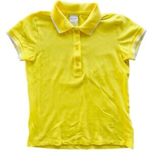 Madeleine Thompson Pique Polo Yellow Size 4 Casual Tennis Golf Short Sleeve